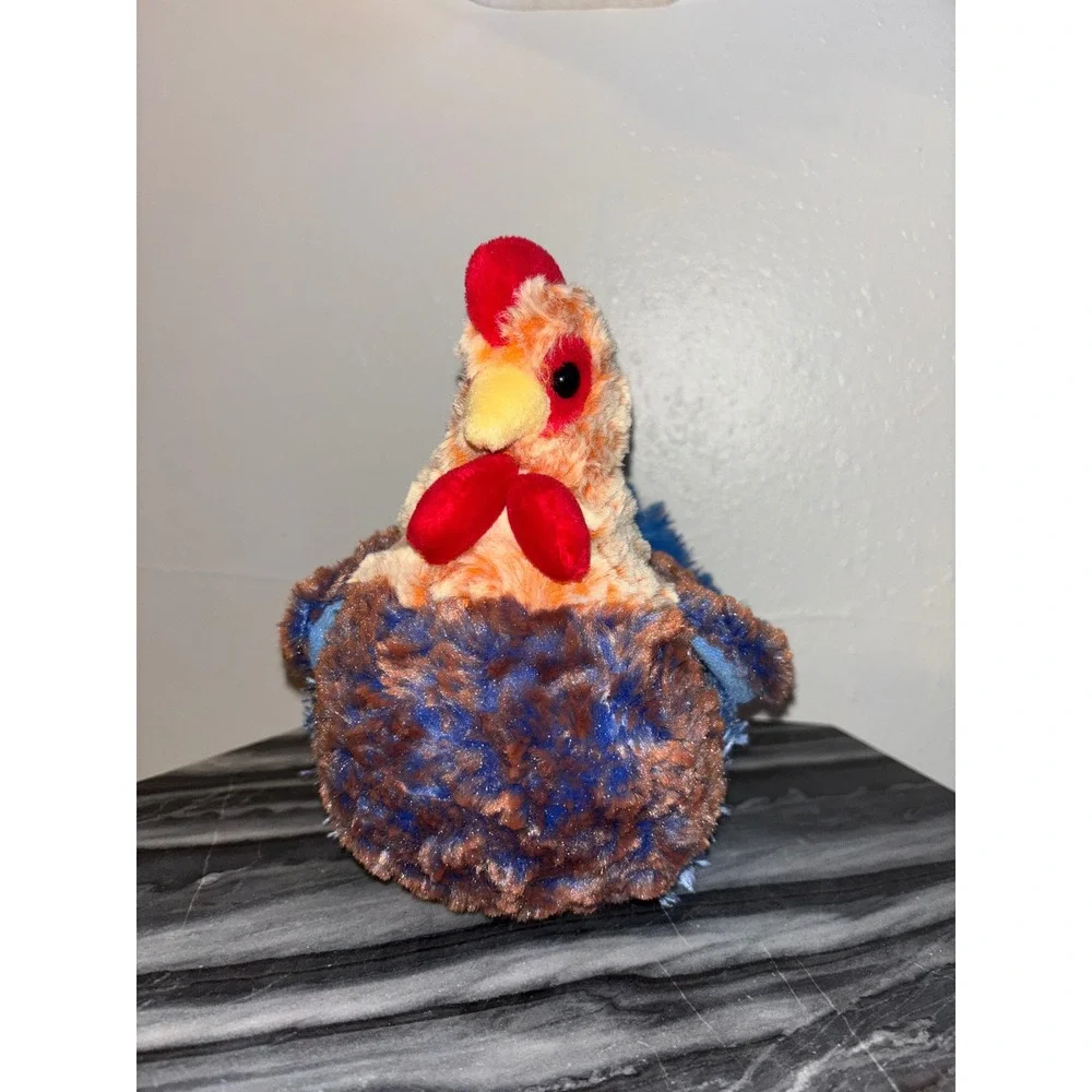 Douglas Cuddle Toys Henrietta Blue Lace Hen Chicken Plush Shaggy Bird‎ 1798